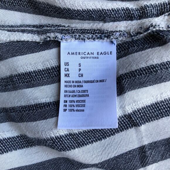 American Eagle Outfitters Tie Front Stripe Crop Top Women's Large - Picture 11 of 14